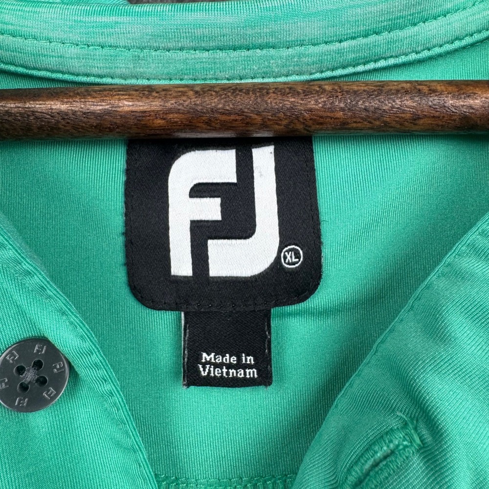 FootJoy Mens XL Golf Polo Shirt Mint Green Navy Blue Stripe Performance 25627